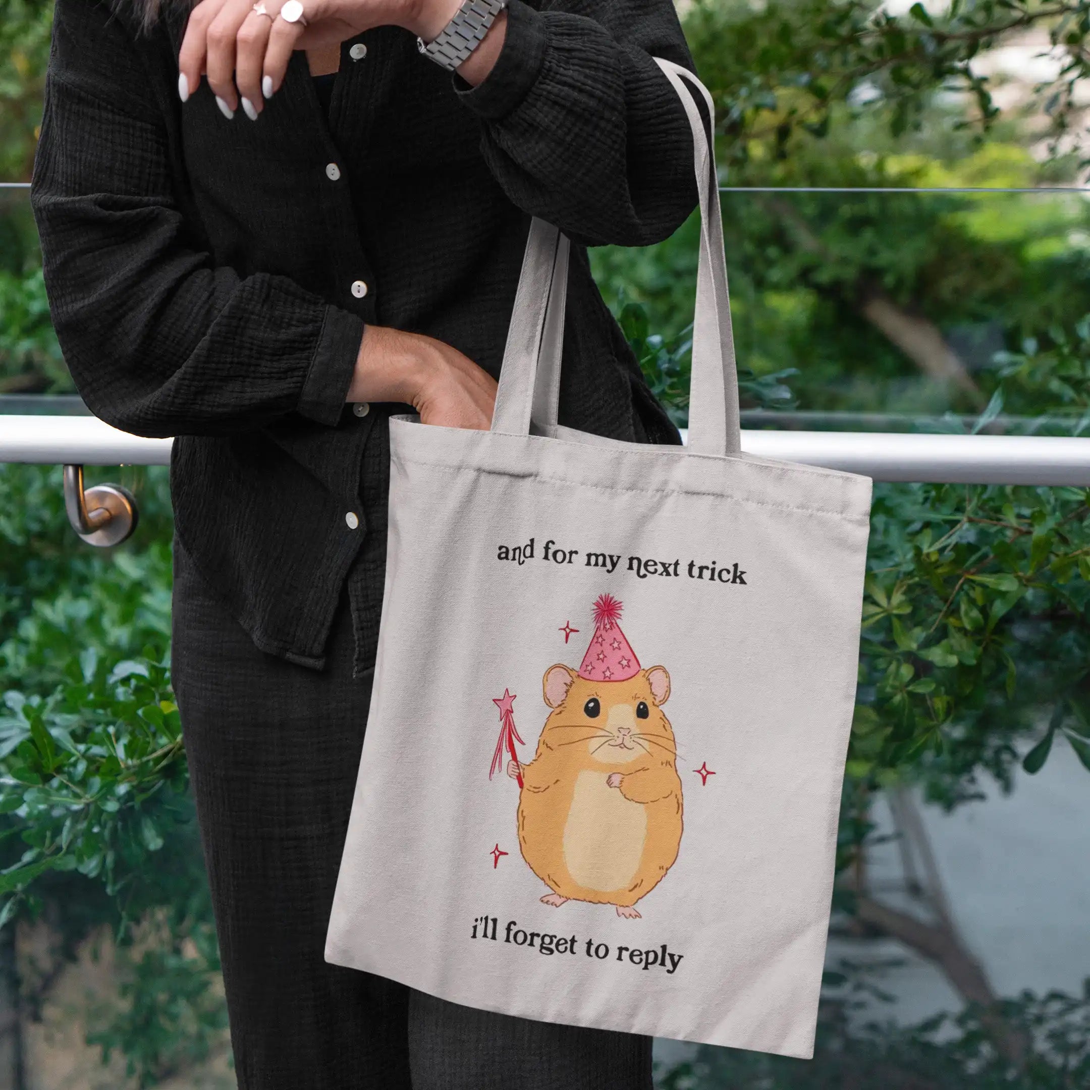 Forgetful Magic Hamster - Reusable Cotton Tote Bag