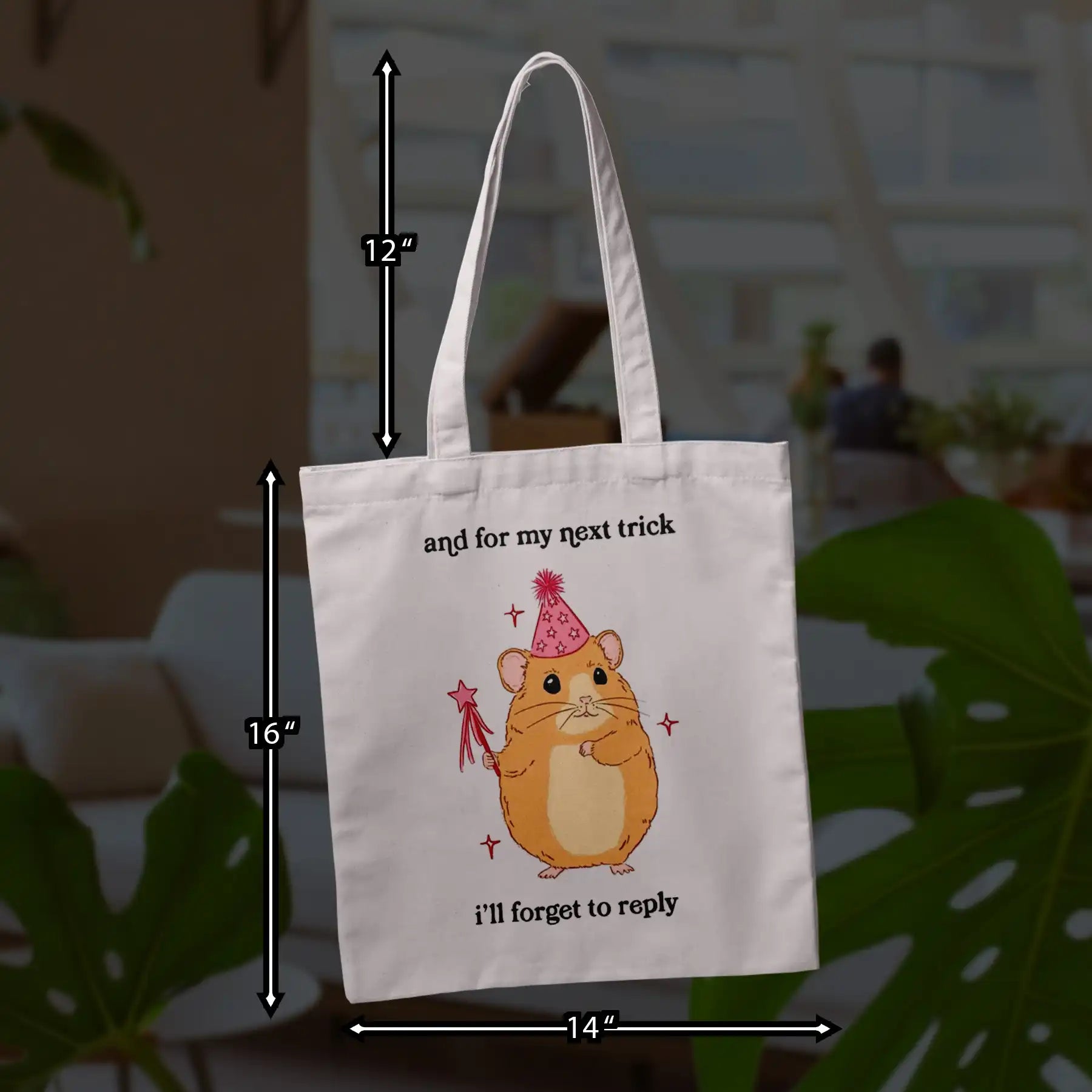 Forgetful Magic Hamster - Reusable Cotton Tote Bag
