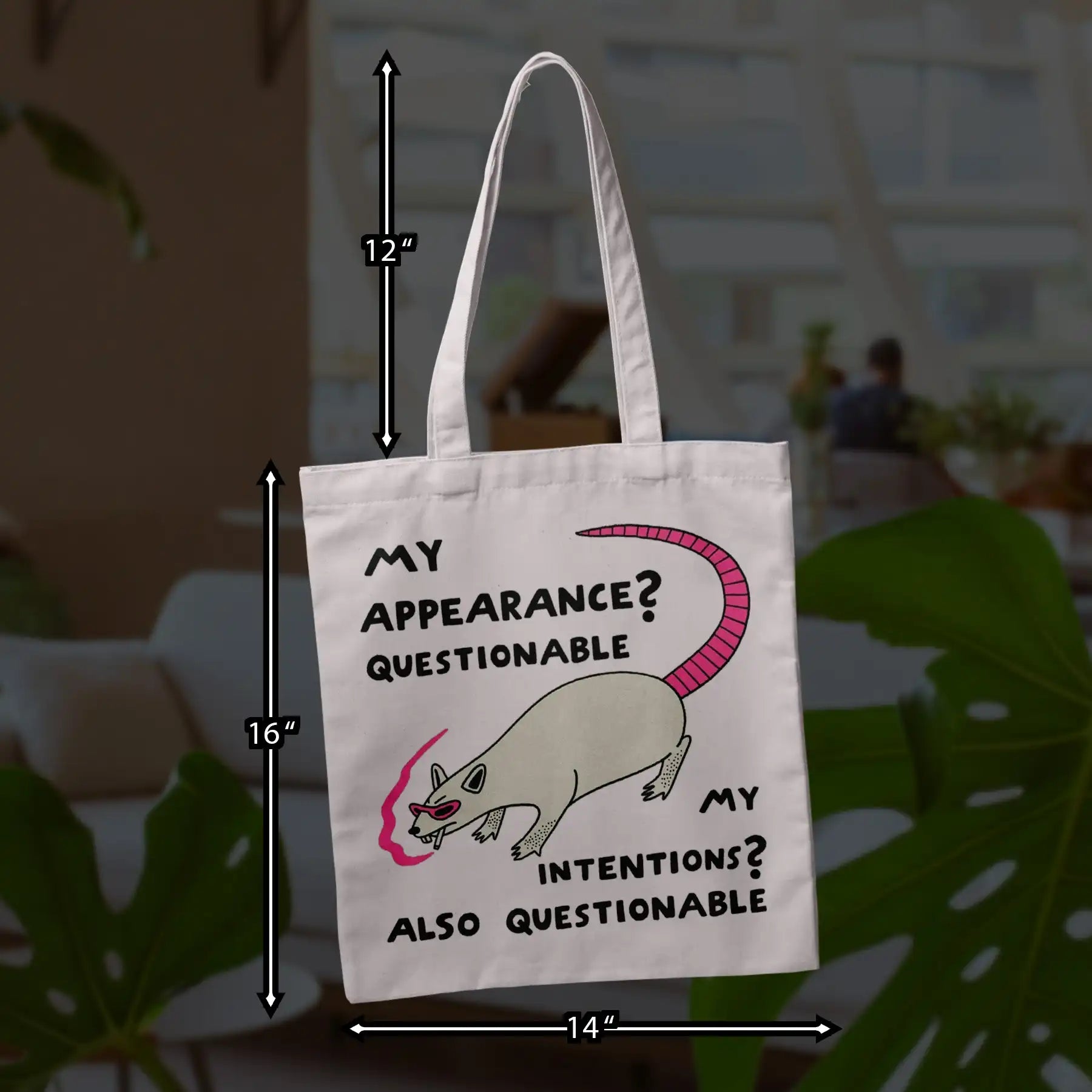 Questionable Possum - Reusable Cotton Tote Bag