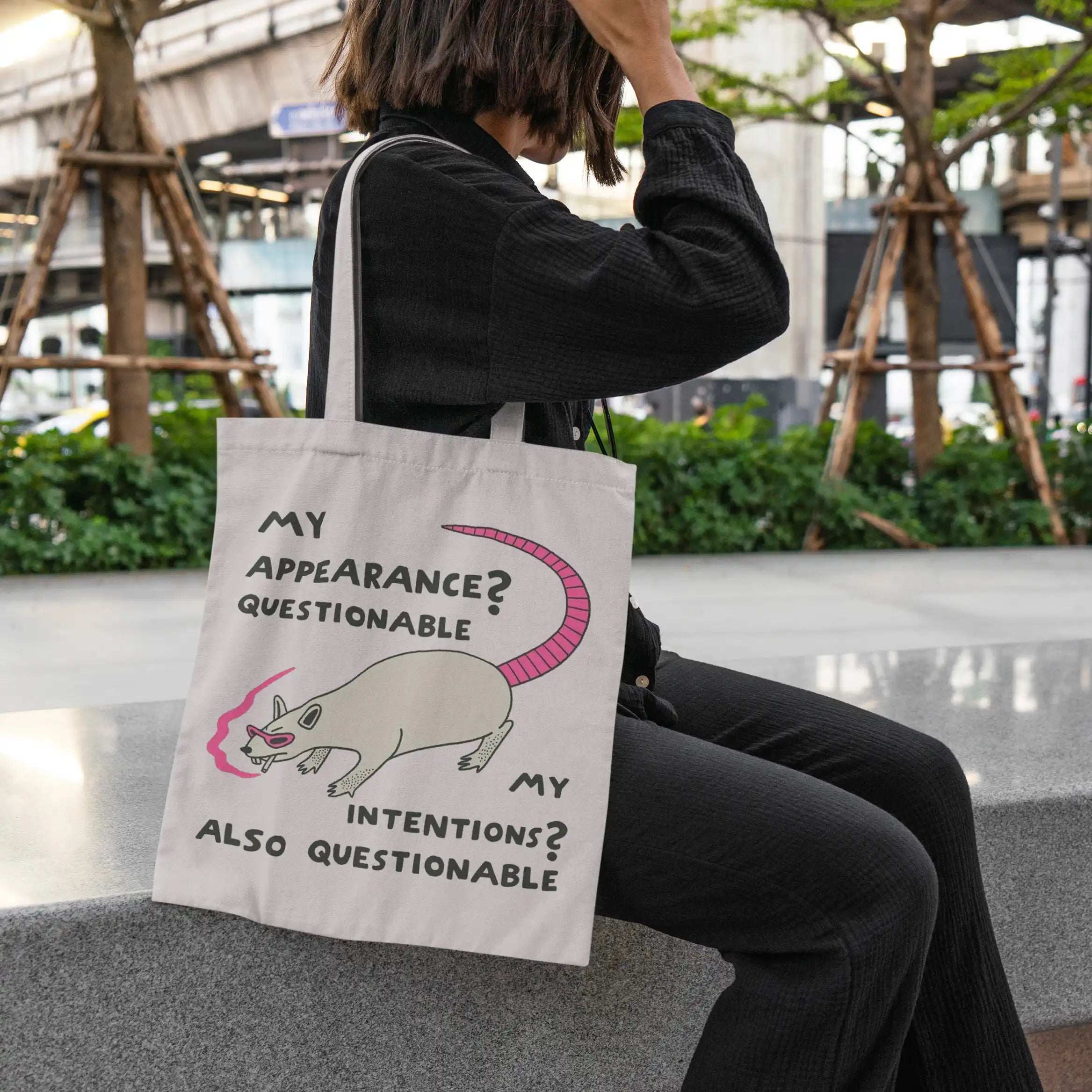 Questionable Possum - Reusable Cotton Tote Bag